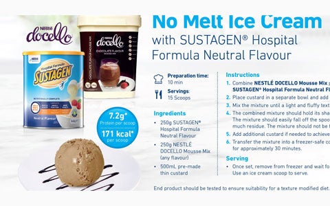 No Melt Ice Cream Sustagen® Docello Recipe